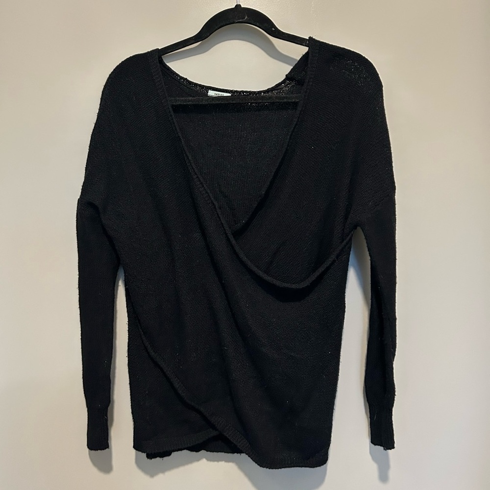 Urban Outfitters Black Knit Wrap Sweater